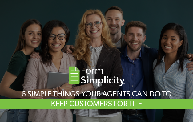 6 simple things your agents can do to keep customers for life- A group of Real estate agents smiling as a team.